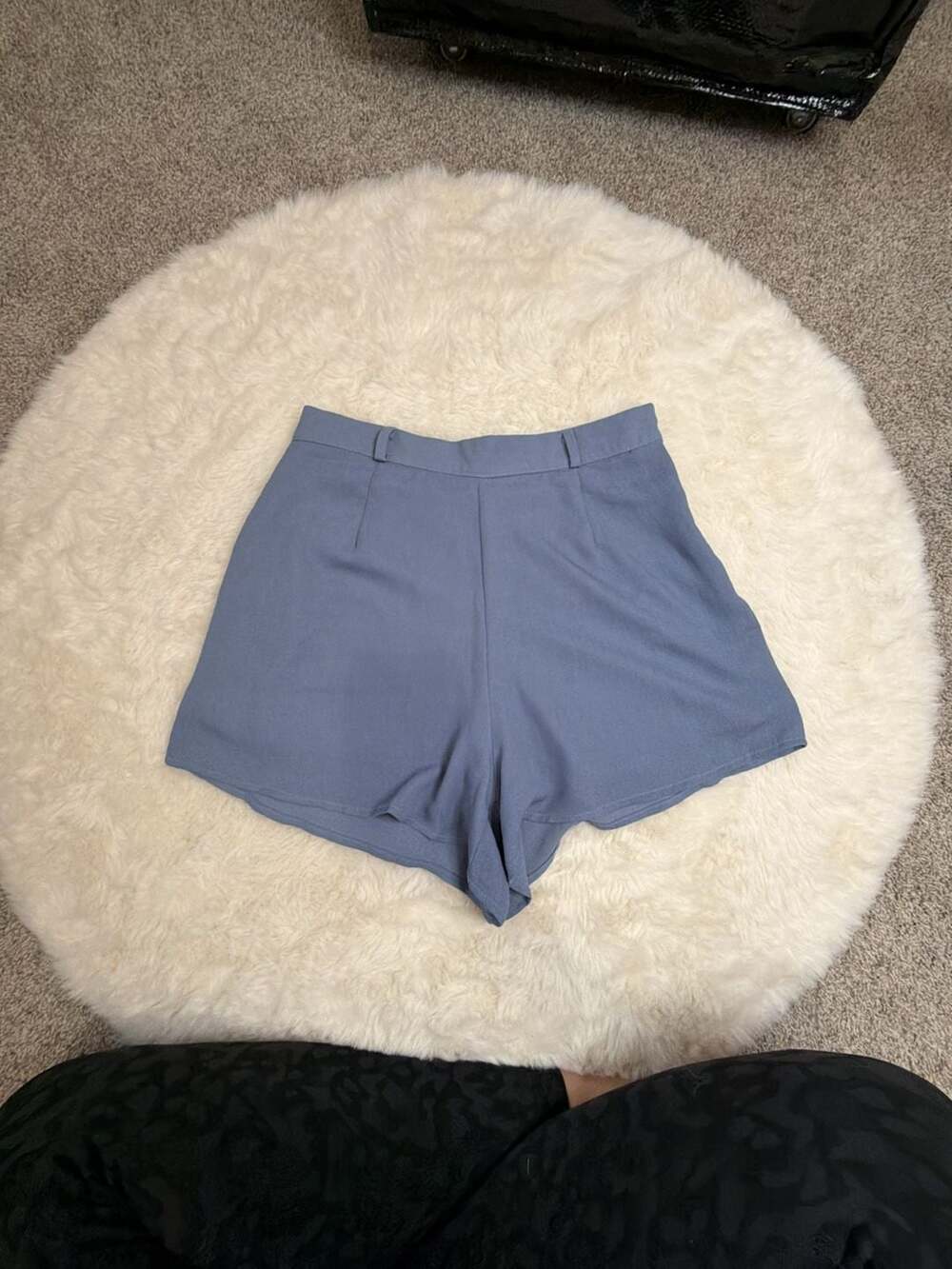 Sadie & Sage High-Waist Tailored Dress Shorts Dusty Blue Size Small